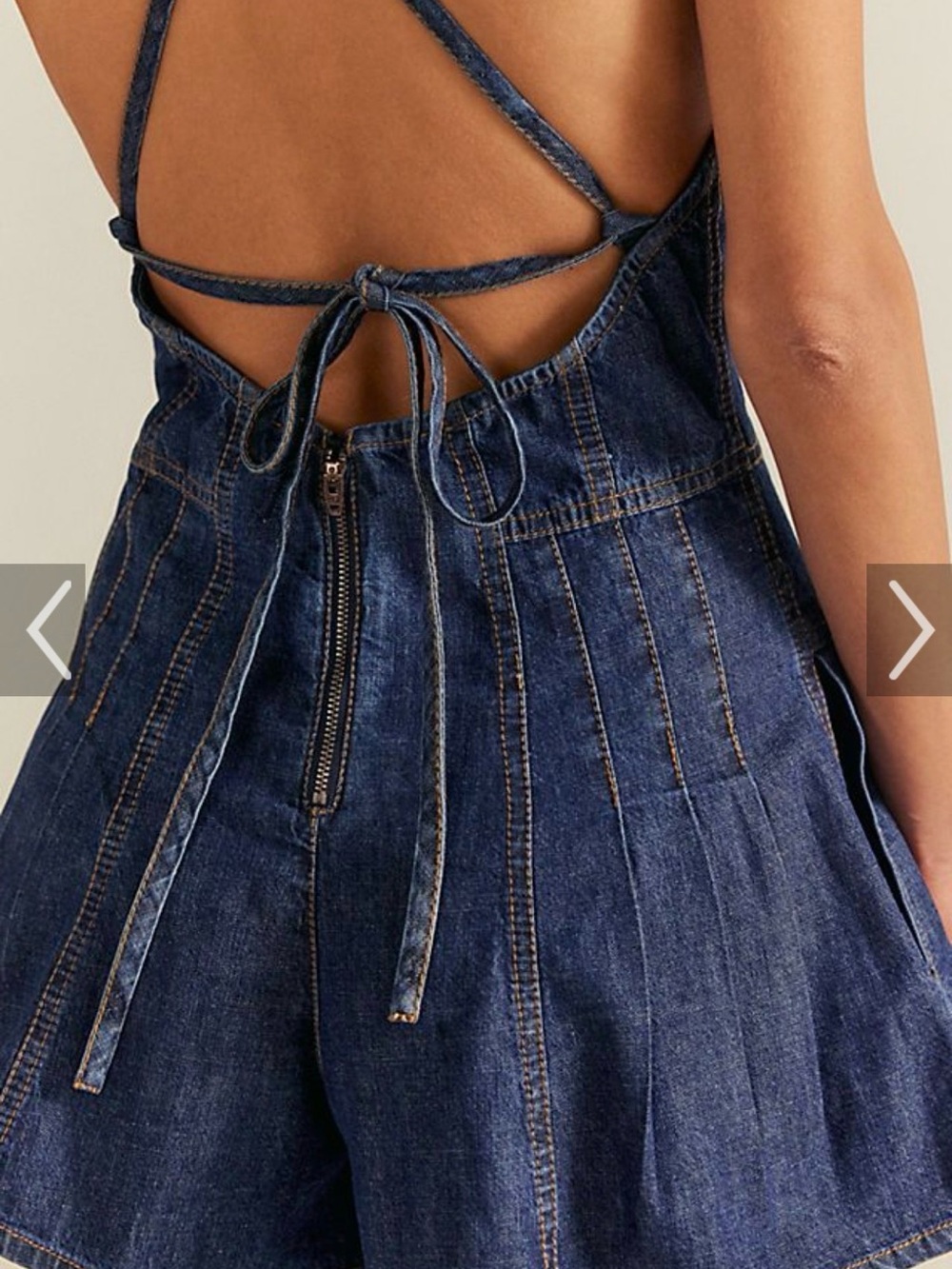Nostalgia Short-alls We The Free Washed Denim Romper - Dark Blue NWT - Picture 2 of 9